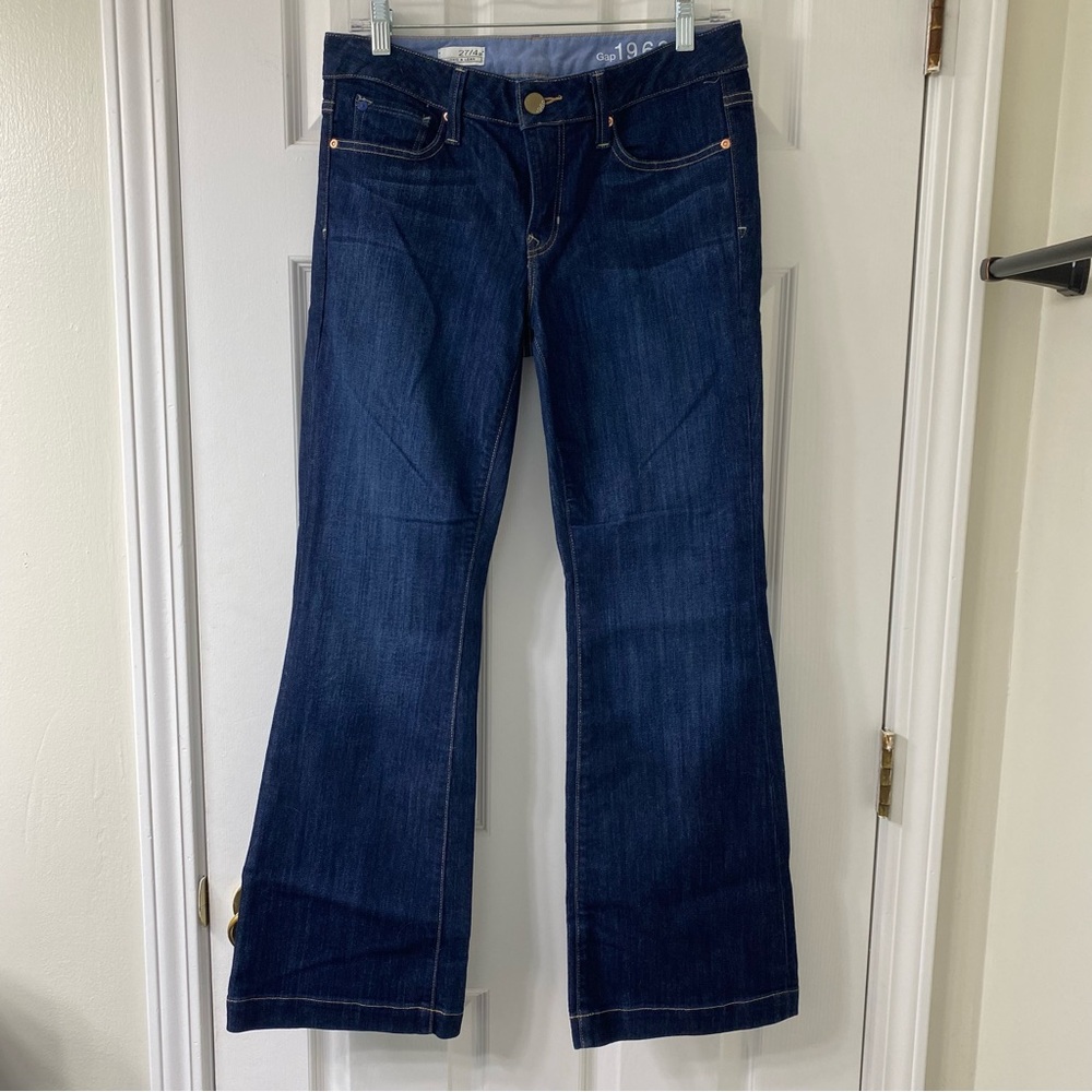 Gap Long and Lean Dark Boot Cut Jeans Mid Rise